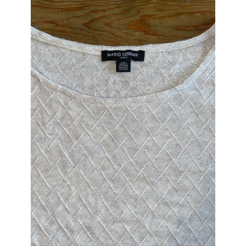 Mario Serrani  Italy Women's Textured Long Sleeve Top Sz Large